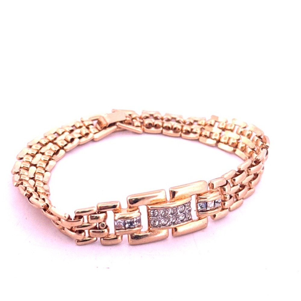Stunning gold tone with crystals women’s bracelet